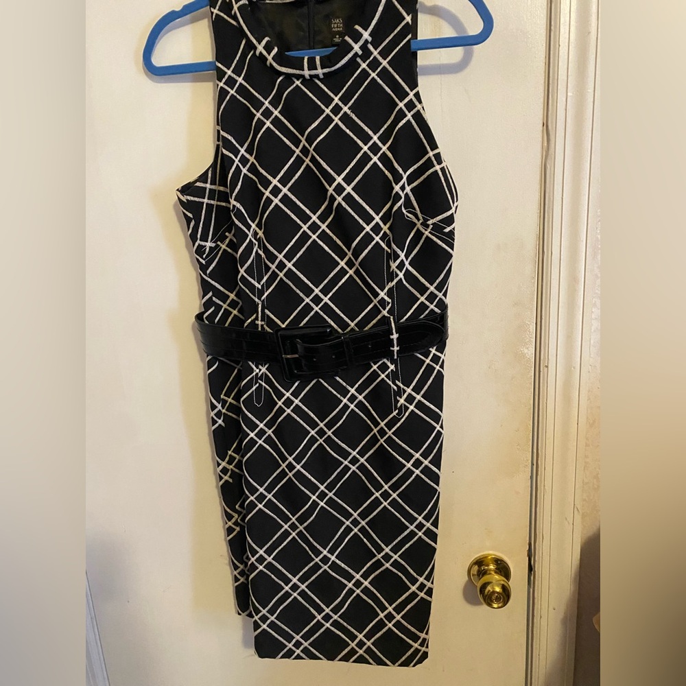 Sak’s Fifth Ave. Black and White Sleeveless Dress